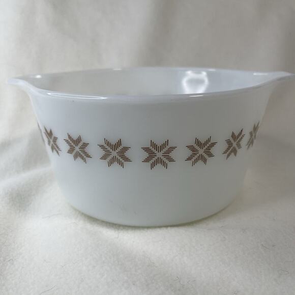 PYREX Town and Country Design #473 1 Quart Casserole Dish Cinderella Brown Star - Picture 3 of 8